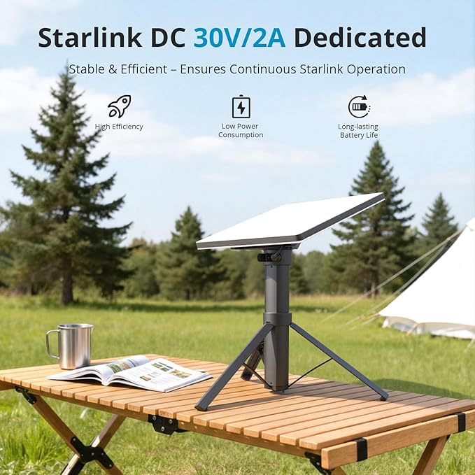 Starlink Mini Battery Pack– 164.25Wh/45,000mAh Power Bank Up to 6-Hour Runtime, All-in-One Battery & Tripod Stand, Stable Output for Outdoor Camping & Remote Work, IP67 Waterproof