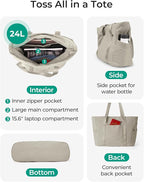 BAGSMART Tote Bag for Women, Tote Bag with Zipper Work Tote with Compartments Nurse Shoulder Hanbag for Travel, Gym