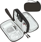 FYY Electronic Organizer, Travel Cable Organizer Bag Pouch Electronic Accessories Carry Case Portable Waterproof Double Layers Storage Bag for Cable, Charger, Phone, Earphone, Medium Size, Coffee