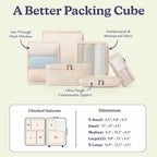 Vandel Space-Saving Compression Packing Cubes for Women, Men, 6-Pack Compressible Carry On Suit Case Organizer Luggage Packing Cubes for Travel Compression Organizer Bags for Luggage, Suitcase Cube