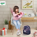 Naturally KIDS Pink Dinosaur Toys for Girls, Dinosaur Gifts for Girls 2-5 Year Old, Toddler Backpack