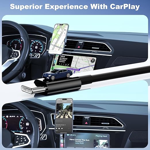 Car Carplay Cable for iPhone 17/Pro Max/Air/16e/16/15 Pro Max/Plus Cable,3FT 2Pack USB A to USB C for iPhone USB C Cord,iPad USB C Cable iPad Pro/Air Android Charger Cord Car Charging Cables,Black