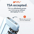 TSA Accepted Luggage Travel Lock, Set-Your-Own Combination Lock for School Gym Locker, Luggage Suitcase Baggage Locks, Filing Cabinets, Toolbox, Case (Arctic Blue, 1 Pack)