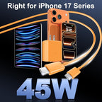 iPhone 17 16 Pro Max Charger Fast Charging, 45W USB C iPhone 17 16 Super Fast Charger Block with 10ft Long Type C Charging Cable Cord for iPhone 17 Pro Max/17 Pro/17 Air/17/16/16Pro-Cosmic Orange