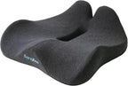 18x16 Inch Memory Foam Seat Cushion for Office Chair, Car & Travel, Ergonomic Chair Cushions for Long Sitting, Thick Supportive Seat Pad with Non-Slip Bottom, Washable Cover, Black