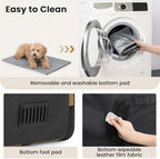 Dog Car Carrier Light Weight 24×17.7×20.5 in, Dog Carrier Easy to Assemble, Dog Car Crate Portable and Breathable, Foldable Pet Carrier for Indoor and Outdoor Use, Dogs Travel Crate with Curtain Brown