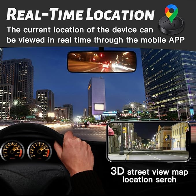 GPS Tracker for Vehicles, No Subscription Mini GPS Tracker Real Time Locator, Magnetic Anti-Theft Micro Vehicle Tracking Device with App for Cars, Kids, Elderly, Pets, Wallet, Luggage