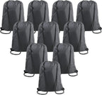 BeeGreen Black Drawstring Backpack Bags Bulk 10 Pack Cinch Sackpack X-Large 22.4" L x 17.5" W Sports Gym String Bags Machine Washable Heavy Duty for Men Women