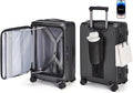 BAGSMART Top Opening Carry On Luggage 22x14x9 Airline Approved with TSA Lock, Expandable 20 Inch Deep Compartment Hard Shell Suitcases with Double Spinner Wheels, Black