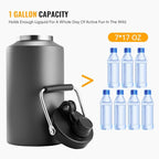 Kerilyn Insulated Gallon Jug with Handle, One Gallon, 128oz Stainless Steel, Large Double Vacuum Water Bottle for Hot & Cold Drinks, Wide Mouth, Sweat Proof, Great for Travel, Camping, Dark Grey