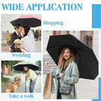 Hillban Set of 12 Windproof Travel Umbrellas Bulk Portable Folding Compact Umbrella for Rain Sun for Wind Backpack Men Women