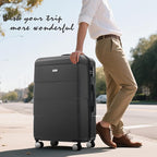 Merax Luggage Sets,Hardcase Suitcase with Bags,6 Piece Lightweight Carry on Luggagewith Double Spinner Wheels Lock,16+20+24+28 inches,charcoal