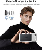 Baseus Picogo Power Bank, 0.3" Ultra Slim 5000mAh MagSafe Battery Pack, Upgraded CCC Certified and Polished Alloy Magnetic Portable Charger, Wireless Charger for iPhone 17/16/15/14/13/12
