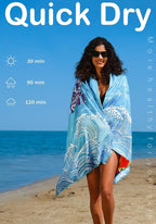 Widdonen Microfiber Lightweight Beach Towel Sand Free Quick Dry Absorbent Thin Compact Towels for Swimming Pool Camping Beach Accessories Large Easy Pack Travel Things for Vacation Essentials Gift