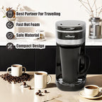 Coffee Machine,Single Serve Coffee Maker,One Cup Coffee Maker with Reusable Filter&One-touch Control Button,Portable Brewer for Camping,Travel & Home,Easy To Clean& Store,15oz/450ml
