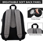 SUPACOOL Casual Laptop Backpack for Men and Women, Backpack for College, USB Charging Port, Lightweight Pack Back(Light grey)