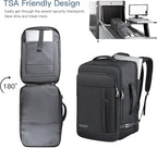Gieury Carry On Backpack, 50L Travel Backpack, Luggage Backpack TSA Flight Approved Laptop Backpack for Men & Women, Large Expandable 40L Daypack Lightweight Business Weekender Bag, Black