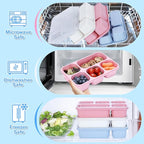 Rinwoc Bento Box Adult [Portion Size], 3 Pack Snack Containers with 5 Compartments for Meal Prep & On-the-Go [Work, Travel], Lunchable Container Reusable and BPA-Free