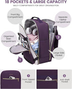 LOVEVOOK 50L Travel Backpack for Women & Men, Airline Approved Carry On Luggage with 3 Packing Cubes, TSA Overnight Bags, Waterproof Personal Item Bag, Weekender Essentials Backpacks fits 17" Laptop