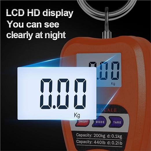 3-Pack 200KG High Precision Luggage Scale with LCD Display, Kg/Lb/N, Portable Electronic Hook Scale