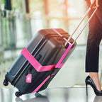 Weewooday 8 Pcs Luggage Straps Suitcase Tags Set for TSA Approved, 4 Travel Adjustable Suitcase Belt, 4 Silicone Luggage Tags with Name ID Card Travel Accessories(Pink,Airplane)