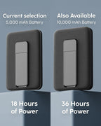 myCharge CliqLuxe Magnetic Wireless Power Bank 5,000mAh | iPhone & MagSafe Compatible | Qi2.2 25W Mag Safe Portable Charger | Built-in Stand | 20W PD USB-C Port | Premium Black Fabric