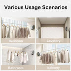 Retractable Clothesline Indoor,Bathroom Clothesline Retracting Heavy Duty Clothes Drying Laundry Line Travel Clothesline for Hotel Room Wall Mounted Stainless Steel Line-13.8 Feets,Gray