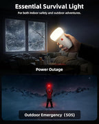 LED Rechargeable Camping Lantern with Hook - 6000mAh Emergency Outdoor Camping Lights, IPX5 Water Resistant Portable Tent Lights for Camping Hiking, Backpacking, Fishing, Outages (White)