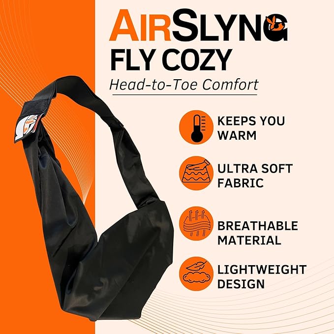 The Slyng-Premium Travel Blanket System – Airplane Sleep Support, Blanket Body Sling for Deep Sleep | Ultra-Soft, Breathable, Compact Carry-On Travel Essential for Long Flights and Car Road Trips