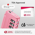 Puroma 2 Pack TSA Approved Luggage Locks, 4 Digit Combination Travel Locks Resettable Code Lock with Zinc Alloy Body for Suitcase, Toolbox, Backpack, Bag, Gym Locker (Basic Pink Rose)
