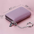 FurArt Zipper Wallet Women, RFID Blocking Credit Card Wallet, Business Card Holder, Compact Size KeyChain Wallet
