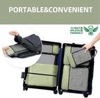 BAGAIL 4 Set/6 Set/8 Set Compression Packing Cubes Travel Accessories Expandable Packing Organizers (Half Mesh, 6-Matcha Green)