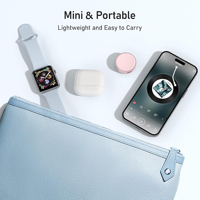 Elebase for Apple Watch SE 3 USB C Charger,5W Magnetic USBC Apple Watch Charging Adapter,Wireless iWatch Charger Dock Type C & iPhone Power Port for iWatch Series 11 10 9 8 7 6 SE Ultra 3,42/46/44mm