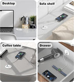 Desk Grommet Power Outlet, 2.5 inch Desktop Recessed Outlet with 20W Fast Charging USB-C Port, Flush Mount Outlet for Conference Rooms, Office Tables, Furniture (White, 6FT)