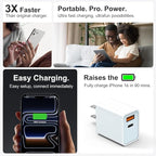 USB C Super Fast Charger, 3-Pack 45W Dual Port PD+QC Fast Charger Adapter Block for iPhone 14/15/16/17/Pro/Pro Max/Plus/iPad/MacBook air, (25W PPS) Type C Charging for Samsung S21 S22 Pixel