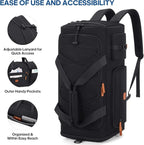 Gym Bag for Men and Women with Shoe & Laptop Compartment, 3-in-1 Sports Travel Duffel Bag Anti-Theft Weekender Carry-On Backpack for Airplane & Workout, Overnight Travel Bag,35L (Black, Medium)