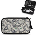 Dollar Print Electronics Organizer Waterproof Cable Organizer Bag, Shockproof Cord Storage Bag, Travel Essentials for Electronics Items/USB/SD/Charger