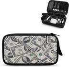 Dollar Print Electronics Organizer Waterproof Cable Organizer Bag, Shockproof Cord Storage Bag, Travel Essentials for Electronics Items/USB/SD/Charger