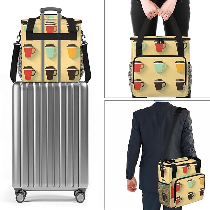 Coffee Maker Carring Bag Travel Storage Tote Bag Compatible with Keurig K-Mini or K-Mini Plus Portable Single Serve Coffee Brewer Case with Pockets for K-cup Pods(Bag Only)