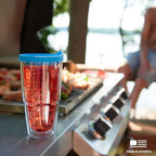 Tervis Clear & Colorful Tabletop Made in USA Double Walled Insulated Tumbler Travel Cup Keeps Drinks Cold & Hot, 24oz - 2pk, Clear