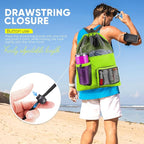 HOHOM Swim Mesh Beach Bag, Waterproof Gym Bags for Women and Men, Large Pool Bag Swimming Gear Drawstring Backpack