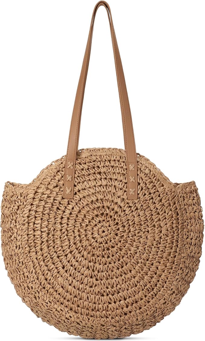 Trifabricy Beach Bags for Women, Large Beach Bag, Woven Straw Tote Bags Waterproof, Weaving Swim Shopping Travel Bag