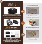 BOYATU Travel Makeup Bag Cosmetic Bags for Women: Large Capacity 3 Pcs Set Make up Bag with Compartments - Waterproof Vegan Leather Toiletry Organizer Bags with Handle (L03 Black)