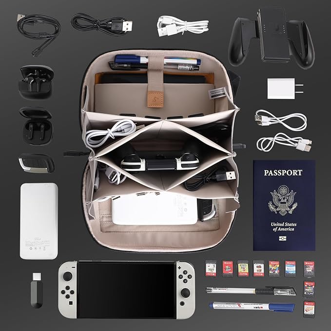 simtoper Electronic Organizer Travel Case Bag for Cables, Switch, SD card, Passport and More – Ultimate Protection & Portability Waterproof (Green)