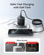 INIU 65W USB C Charger Block, 3-Port GaN Fast Charging Adapter with 100W Cable & Advanced Protection, Foldable Travel Charger for iPhone 17 16 15 Pro Max, iPad, Samsung S26 S25 Ultra, Pixel 10 9 etc