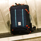 Topo Designs Global Travel Bag – 30L or 40L - Carry-On Compliant Most Airlines, Durable Travel Duffel Bag, Clam Shell Main Pocket, Laptop Sleeve, Backpack, Luggage (40L / Dark Denim/Burgundy)