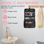 Toiletry Bag Travel Bag with Hanging Hook, Waterproof Capacity Hanging Multifunctional Makeup Bag for Toiletries, Portable Cosmetic Bag Travel Organizer for Women and Men(Black)