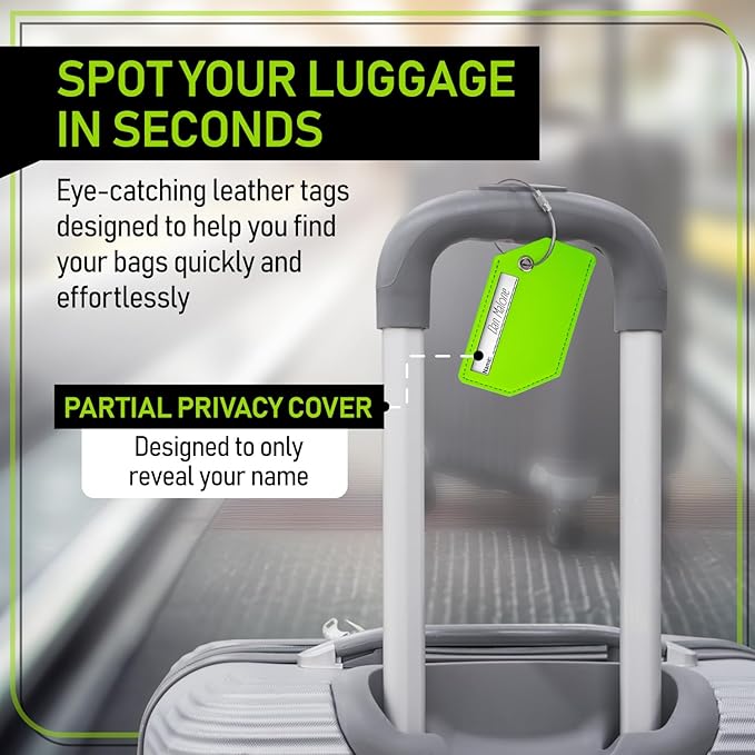 Untethered 4-Pack Luggage Tag Set | Durable Luggage Tags for Suitcases & Travel Bags | Bag Tag & Name ID Identifiers | Suitcase Tags for Easy Luggage Identification