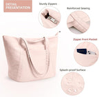 WLLWOO Large Gym Tote Bag for Women Sport Yoga, 24L Travel Beach Bag Lightweight Zipper Shoulder Handbag for Daily Work