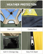 FanttikOutdoor Camping Tent 4/6/8/10 Person Instant Cabin Tent Setup in 60 Seconds with Rainfly & Windproof Portable with Carry Bag for Family Camping & Hiking, Upgraded Ventilation, Navy Blue